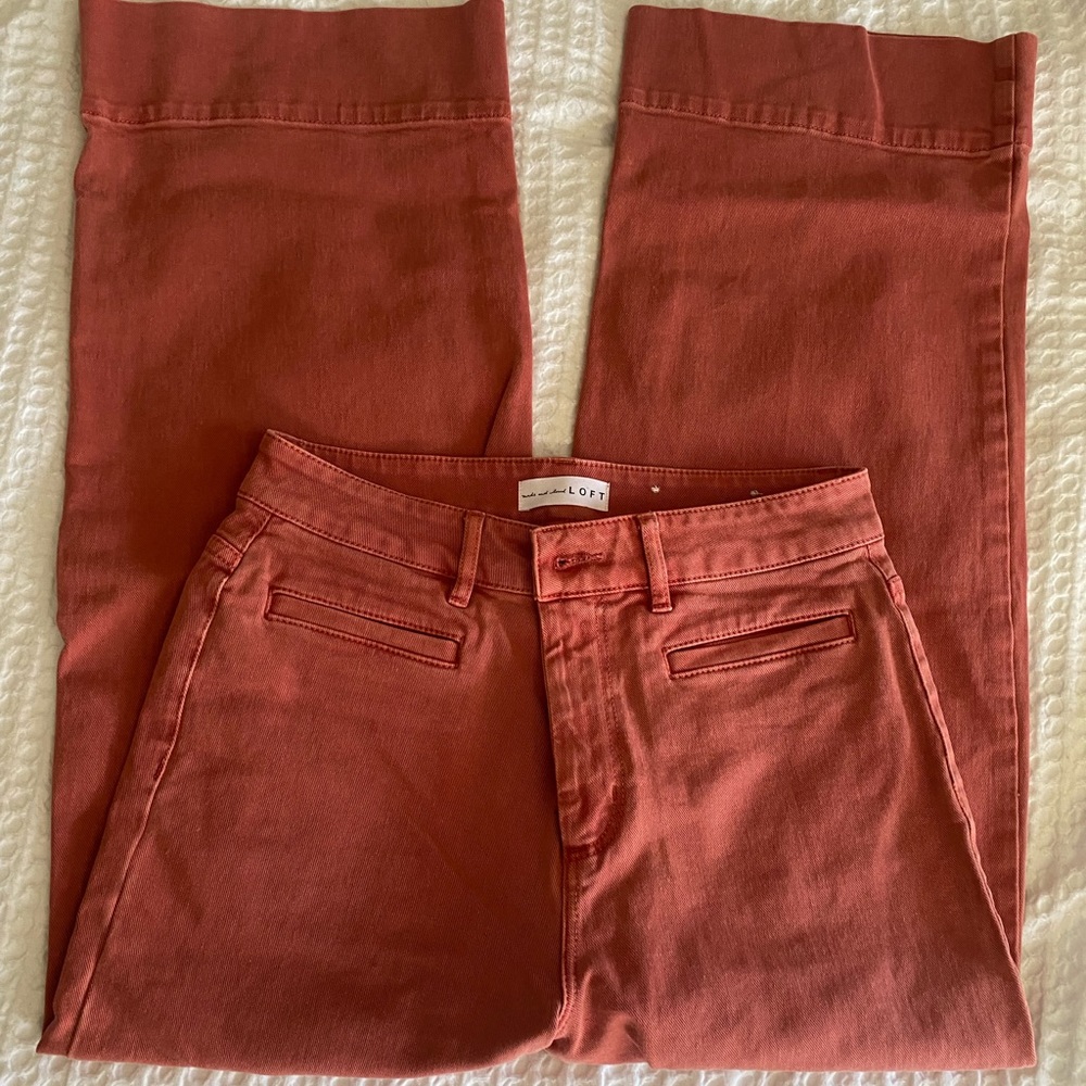 Loft Wide Leg Cropped Jeans